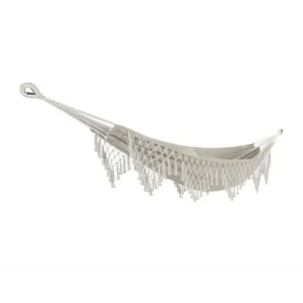 Bliss Fringe Natural Brown Brazilian Style Hammock Comfort Eco Friendly Fabric